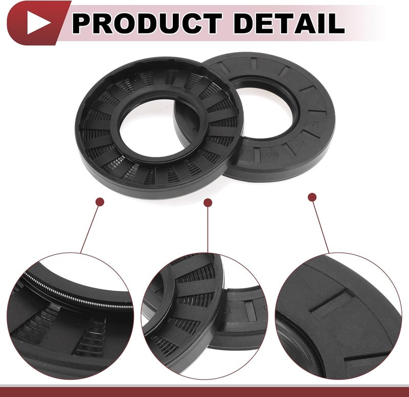 HEROFFIX 5 Pcs Rotary Shaft Seal High Pressure Oil Seal 40x80x10mm Black Nitrile 70 Durometer Rubber - Image 5